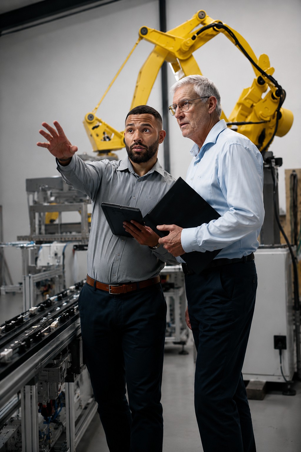Dirigeant de PME industrielle préparant la transmission de son entreprise
